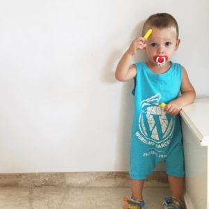 recycle T-shirts into a romper