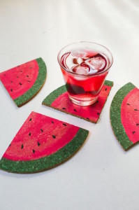 watermelon DIY coasters