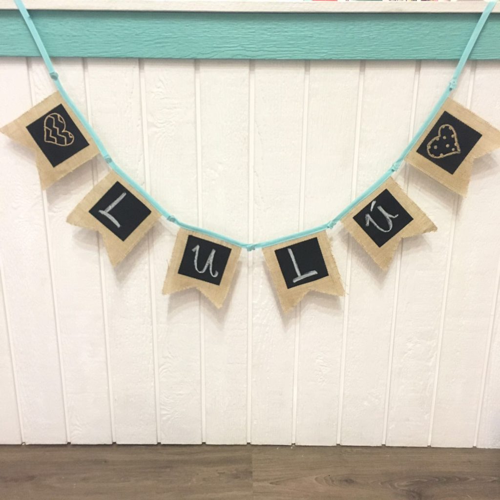 Removable Snap and Chalkboard Fabric Garland