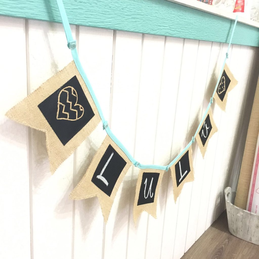 Removable Snap and Chalkboard Fabric Garland