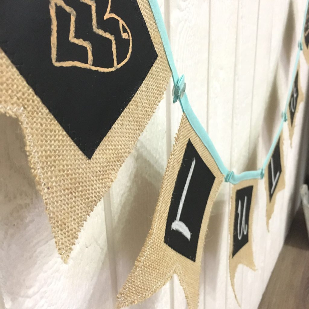 Removable Snap and Chalkboard Fabric Garland