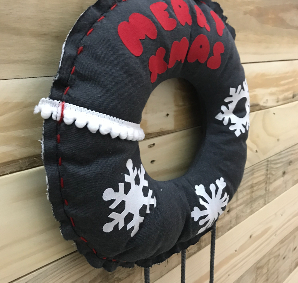 Plush Christmas Wreath to Hang on Your Door
