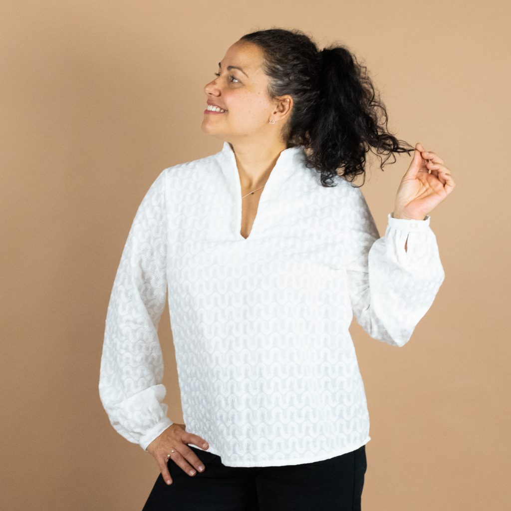 Lara Funnel-Neck Blouse
