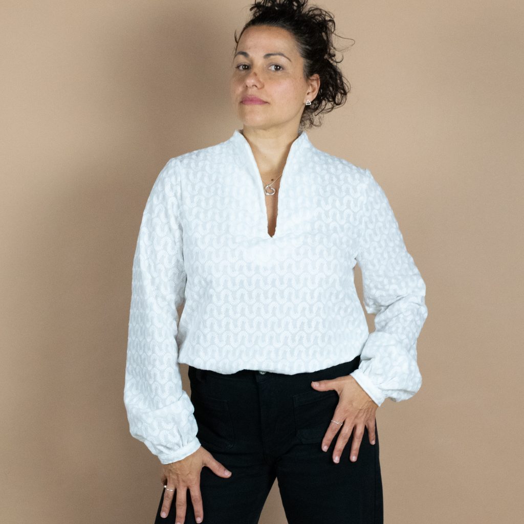 Lara Funnel-Neck Blouse