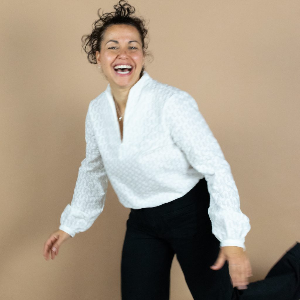 Lara Funnel-Neck Blouse