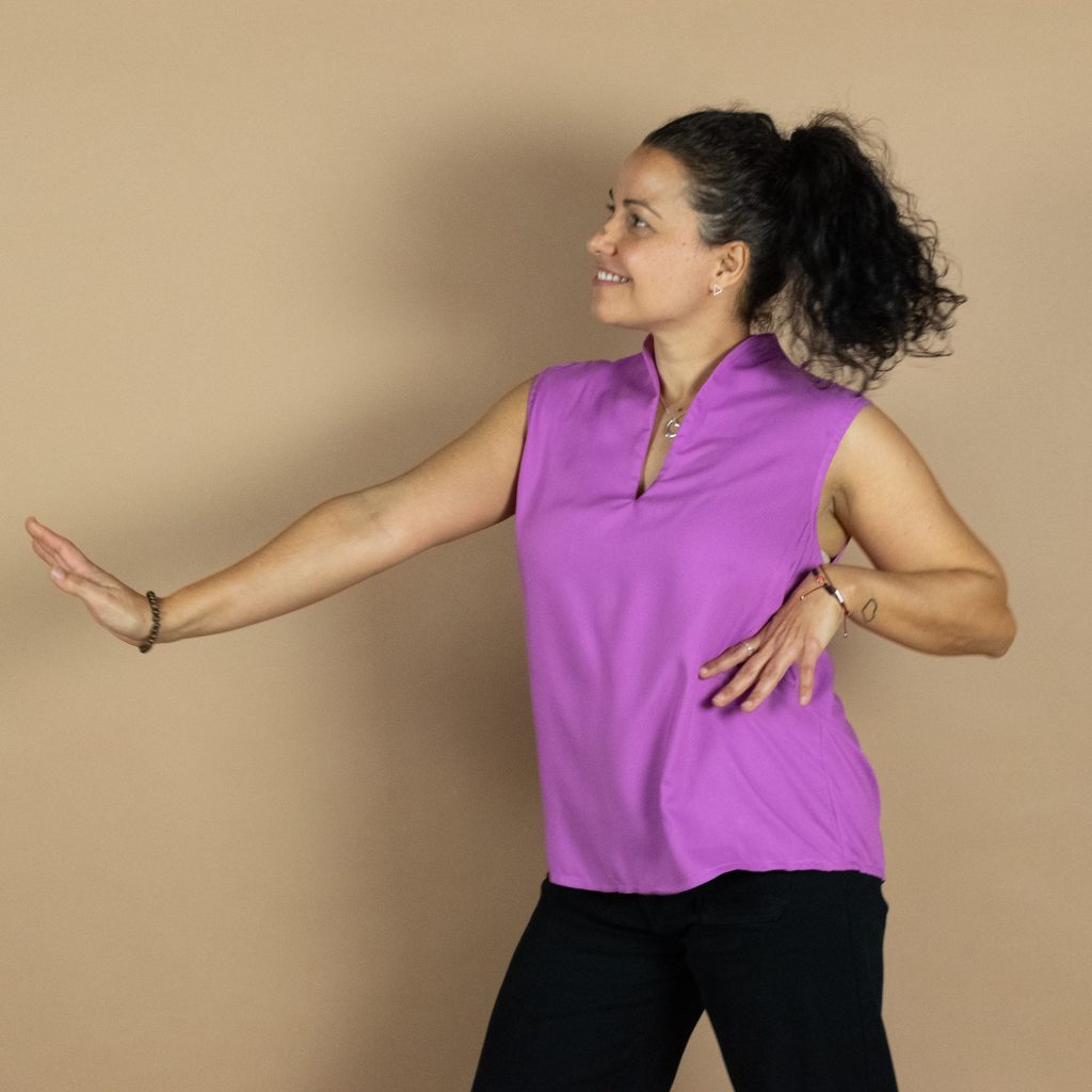 Lara Funnel-Neck Blouse
