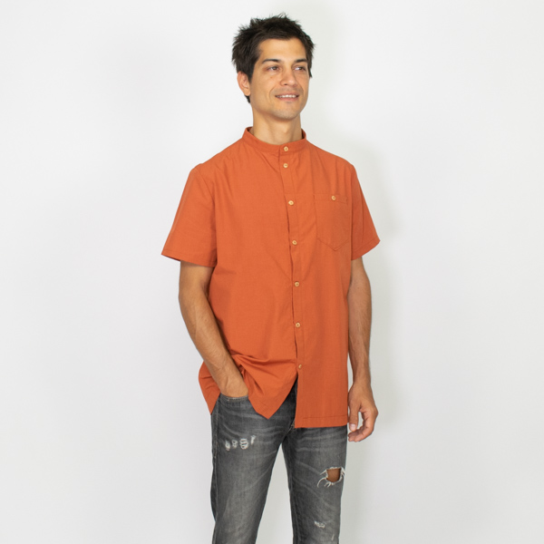 Simon Mandarin-Collar Shirt