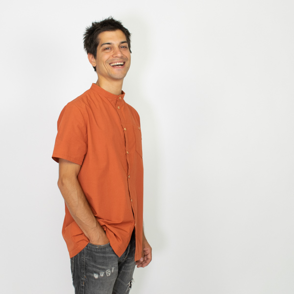 Simon Mandarin-Collar Shirt
