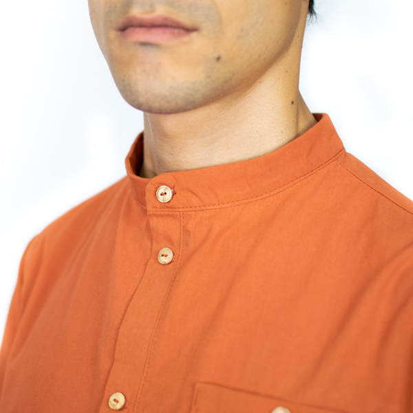 Simon Mandarin-Collar Shirt