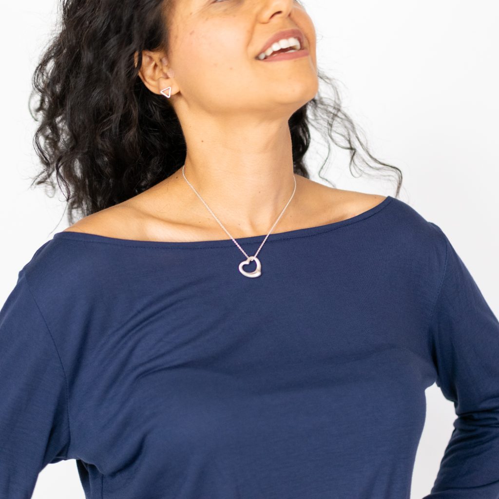 Front-Knot Boat-Neck Top