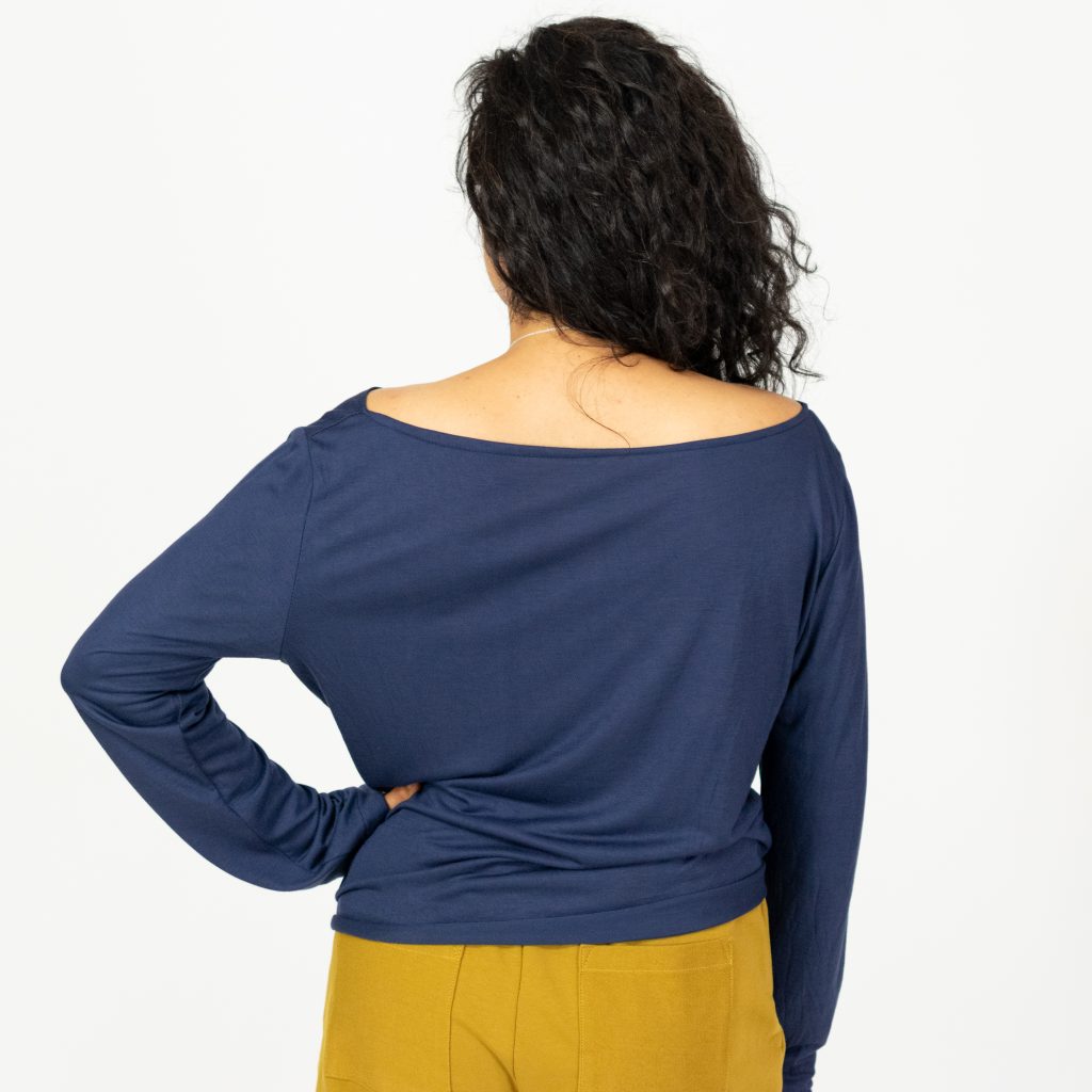 Front-Knot Boat-Neck Top