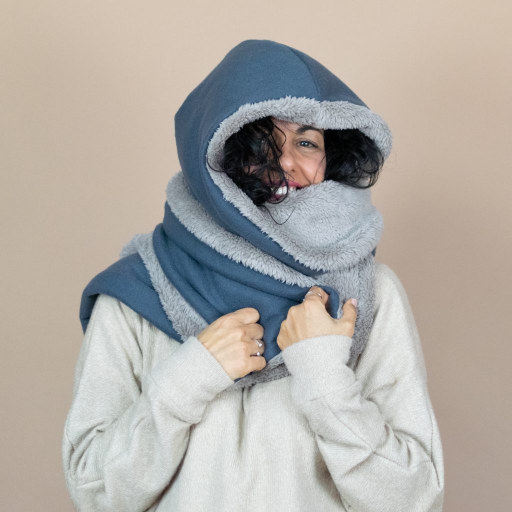 Sherpa-Lined Hooded Scarf