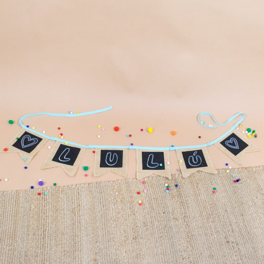 Removable Snap and Chalkboard Fabric Garland