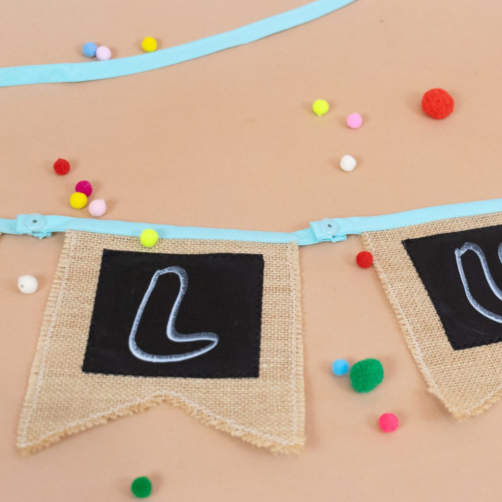 Removable Snap and Chalkboard Fabric Garland