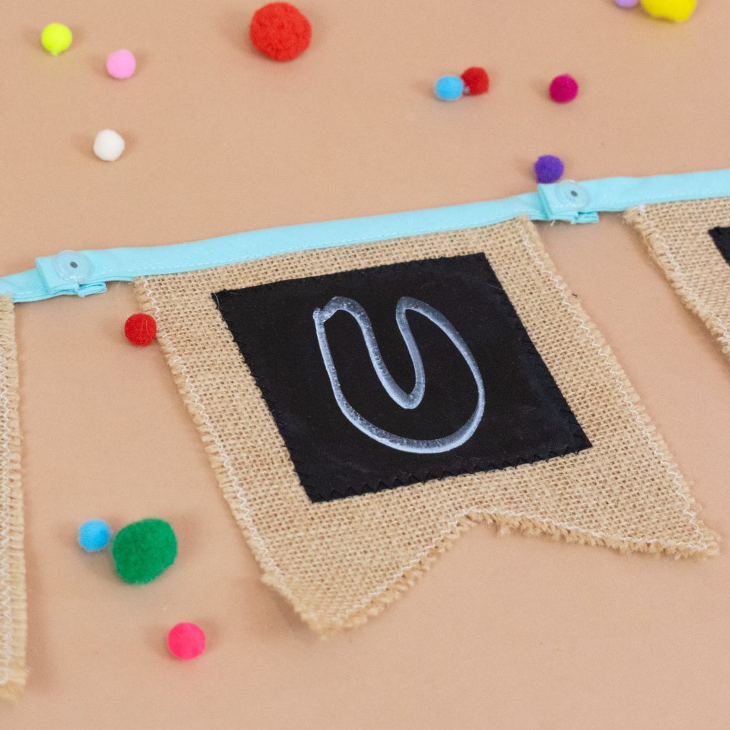 Removable Snap and Chalkboard Fabric Garland