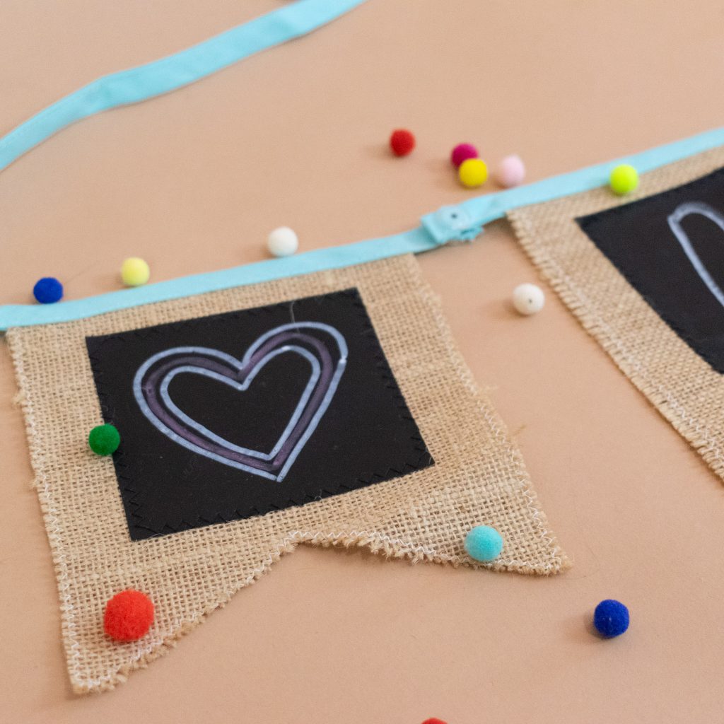 Removable Snap and Chalkboard Fabric Garland