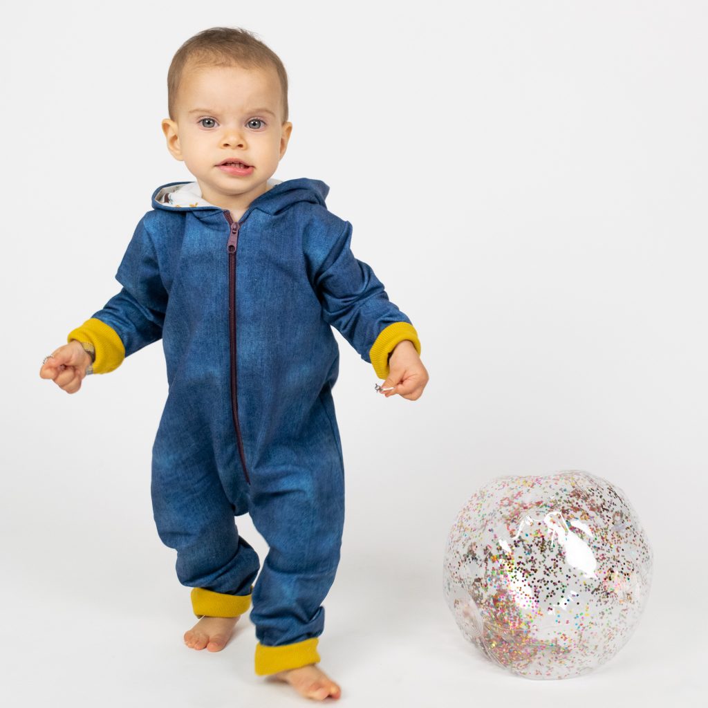 Kids’ Zip-Front Romper with a Hood and Ears