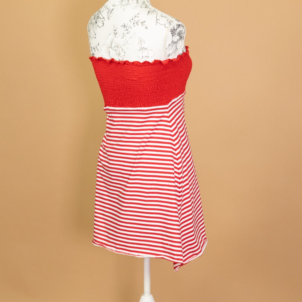 Summer Dress with a Gathered Strapless Top