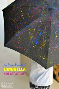 action painting on an umbrella