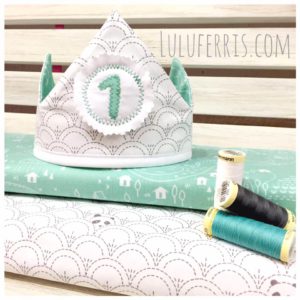 combining mint-colored fabrics for a birthday crown