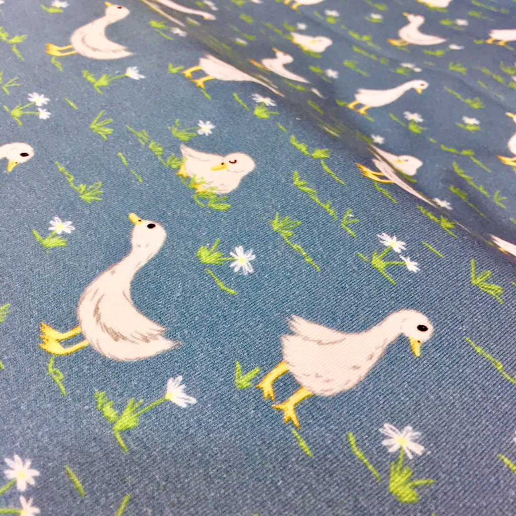 fabrics with duck illustrations
