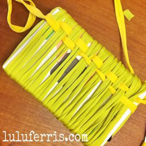 wrapping gifts with t-shirt yarn