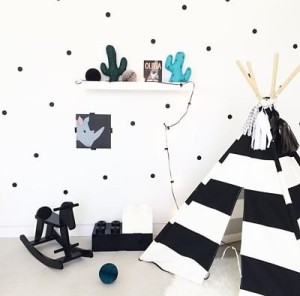 white tipi for children’s decor