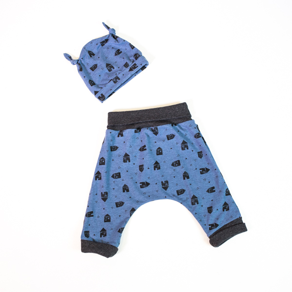 Drop-Crotch Pants for Babies and Children in Woven or Knit Fabric