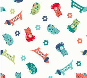 buy white fabrics with animals